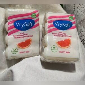 ✨⚡️💥VrySoft Vegan Pink Grapefruit Beauty Soap, 4 Bars - 2 Pack (8 Bars Total)
